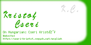 kristof cseri business card